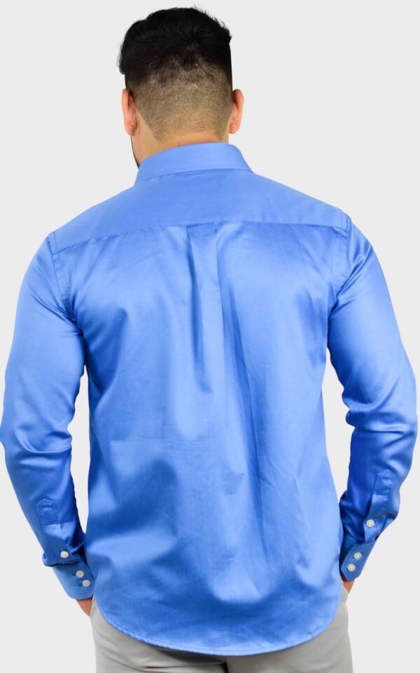 Wholesale Egyptian Cotton Blue Mens Dress Shirt Satin Dobby Farg Store